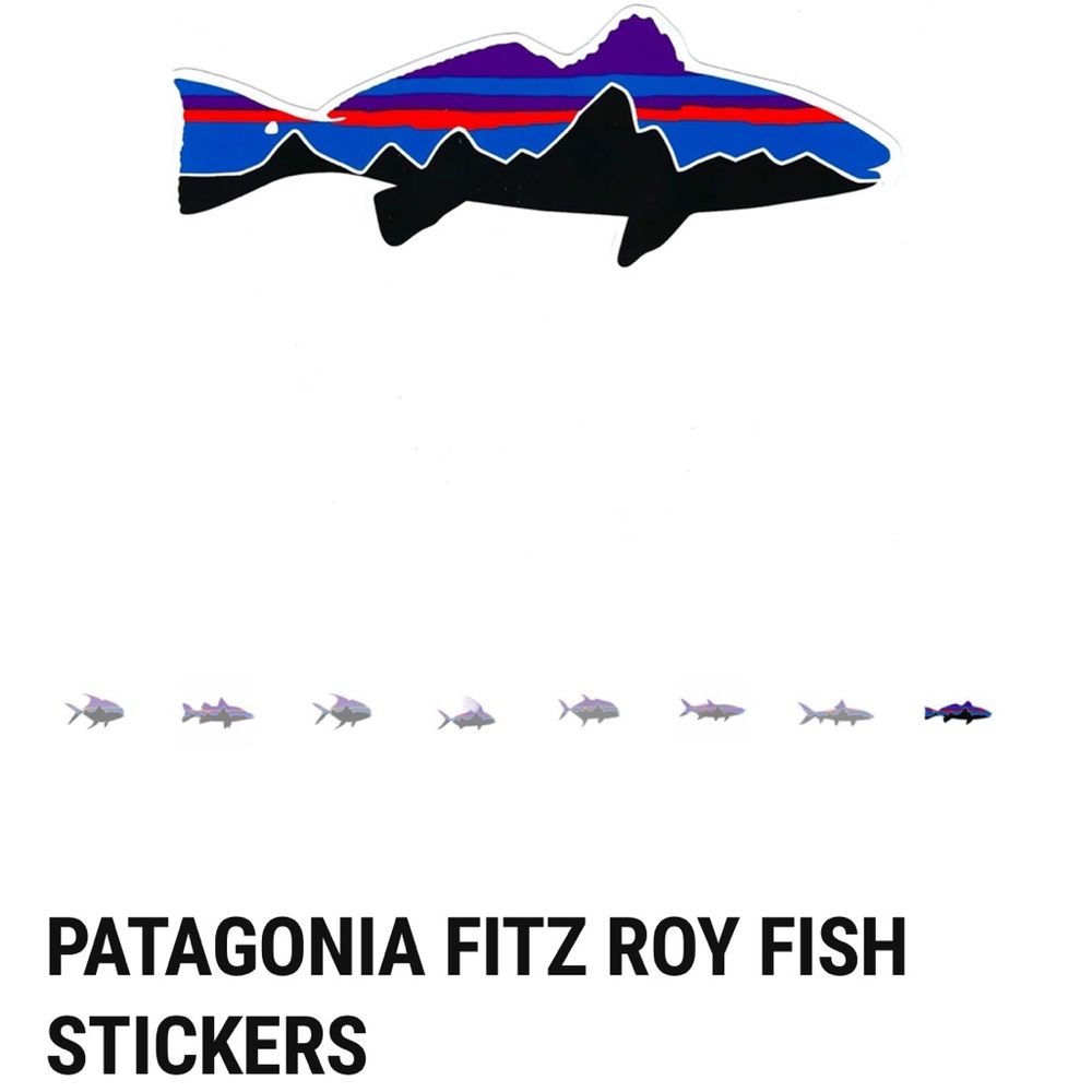 Patagonia Fitz Roy Fish Stickers (Redfish) -25 pack